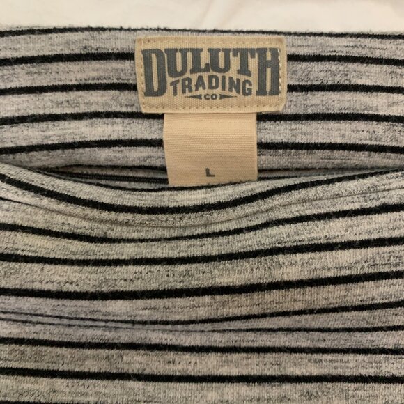 Duluth Trading Women's Gray/Black Striped Long Sleeve Knit Dress Sz L Equestrian - Picture 6 of 7